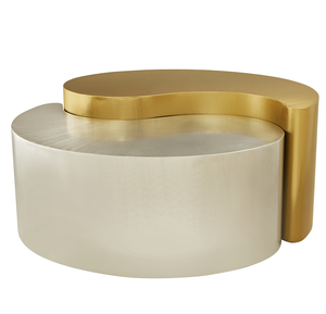 Mesa de Centro Decorativa de Estilo Moderno y Contemporáneo con Estructura de Acero en Dorado y Plateado para Sala de Estar - Product Image 2