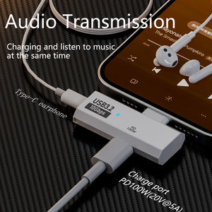 Модернизированный сплав, корпус 2 в 1, двойной тип c, гнездо типа c, папа PD 100 Вт, адаптер для быстрой передачи данных для ноутбука, телефона, коннектор - Product Image 5