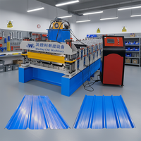 Machine de formage à rouleaux pour panneaux de tuiles en acier trapézoïdal à double couche TR4 TR5 pour toiture et mur, épaisseur 0,3-0,8 mm, largeur 1000 mm