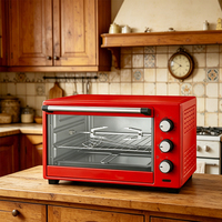 Four électrique de comptoir compact avec 3 boutons, minuterie mécanique, contrôle de la température, mini-four domestique pour la cuisson de pizzas, pains et comme grille-pain