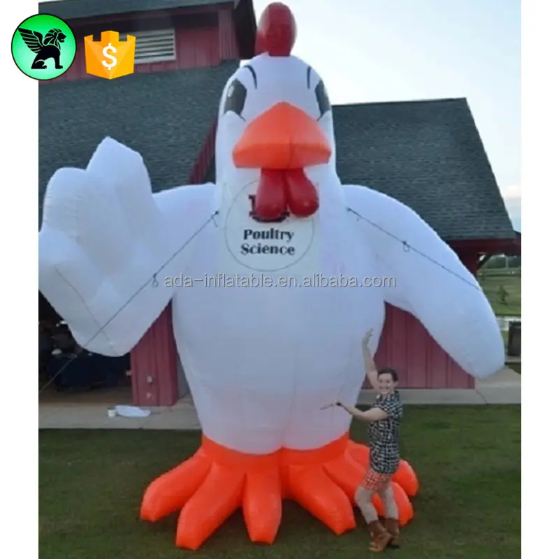 Gallo inflable de publicidad gigante, 5m, personalizado, Festival, promoción, pollo, A7455