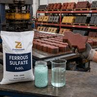 Sulfato Ferroso Heptahidratado en Polvo Azul Verde, Grado Técnico, Alta Pureza, Floculante/Coagulante para Tratamiento de Agua en Campos Petroleros
