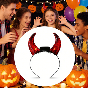 Accessoires de fête d'Halloween promotionnels : Bandeau lumineux LED personnalisé avec cornes de <span class=keywords><strong>diable</strong></span> pour pub - Product Image 5