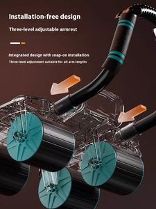 남성용 스포츠 피트니스 기구 신제품 자동 리바운드 AB 롤러 팔꿈치 지지대 4륜 복근 훈련 휠 - Product Image 5