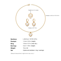Ensemble collier pendentif fleur doré, boucles d'oreilles et bague avec perles et cristaux pour femme, cadeau de mariage, vente en gros