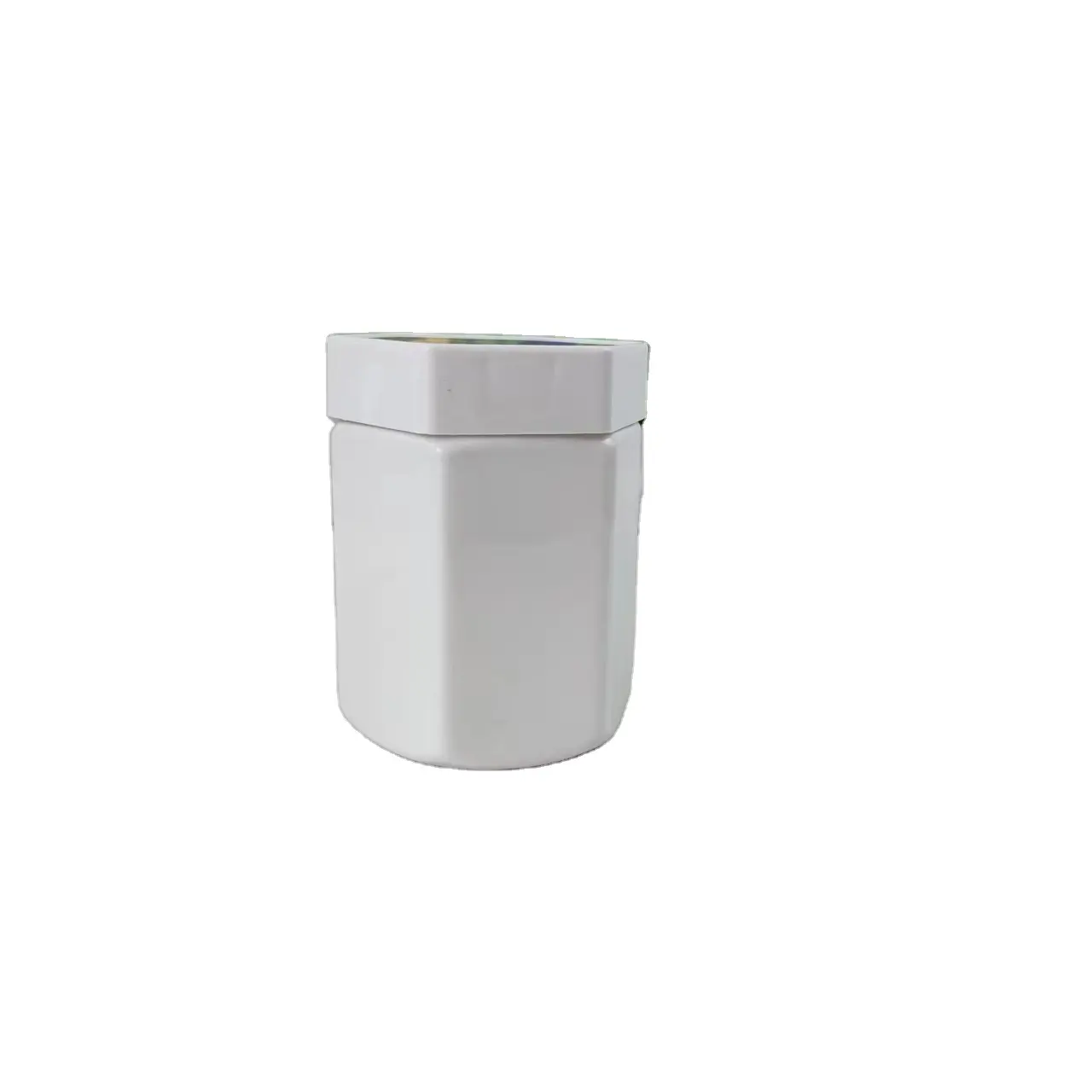 285ml 370ml 500ml Pet rỗng hình lục giác thực phẩm container với nắp