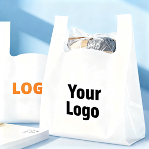 कस्टम लोगो डिस्पोजेबल प्लास्टिक टी-शर्ट बैग खरीदारी प्लास्टिक बनियान बैग - Product Image 3