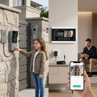 Interphone vidéo intelligent AI pour villa, système d'interphone vidéo Wi-Fi, sonnette connectée 2 fils, communication bidirectionnelle, déverrouillage
