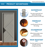 Portes intérieures en PVC imitation bois, design moderne, épaisseur 45 mm, résistantes à l'eau, avec cadre, pour maisons, Qide, best-seller.