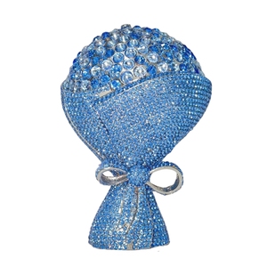 Sac de soirée pour femme, motif floral exquis, orné de strass et de fausses pierres, idéal pour mariage et fiançailles - Product Image 4