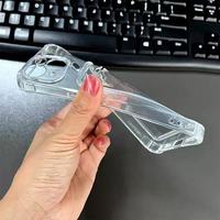 Coque pour iPhone 17 avec porte-cartes, coins renforcés par coussin d'air, fente pour carte en TPU, coque transparente pour téléphone portable pour iPhone 17 16 15 Pro Max