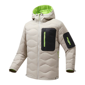 <span class=keywords><strong>Doudoune</strong></span> à capuche matelassée unisexe pour homme et <span class=keywords><strong>femme</strong></span>, veste <span class=keywords><strong>chaude</strong></span> d'hiver zippée pour sports de plein air, vêtements de travail et streetwear - Product Image 1