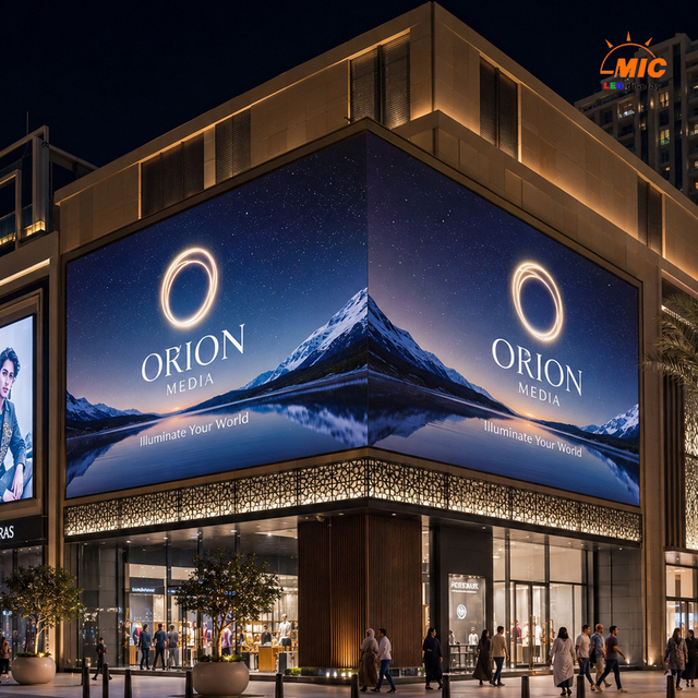 Nighttime Corner Media Facade IP65 5000 Nits Outdoor LED Billboard P2.5 P3 P4 P5 P6.67 P8 P10 Dual-Face DOOH Display