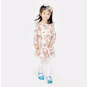 Vestido Básico de Manga Larga con Estampado Digital Personalizado, Ropa de Bebé con Volantes Grandes y Florales para Niña, Invierno - Product Image 4