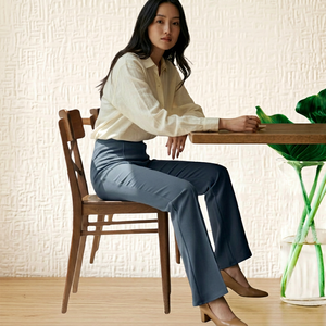Nouvel Arrivage Pantalon Long Ample Taille Élastique Couleur Unie Vente en Gros Pantalon Décontracté Mode Femme Fille Printemps Été - Product Image 1