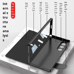 Funda de Lujo de Cuero PU para Teléfono Samsung Z Fold 8/7/6 5G, Compatible con Ranura para Lápiz y Agarre para Teléfono, Diseño Simple con Acabado de Vidrio - Product Image 4