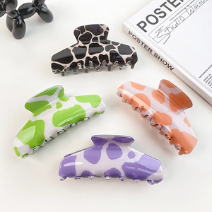 Pince à cheveux élégante et colorée en plastique haut de gamme, motif zèbre simple, grande pince pour fixer les cheveux à l'arrière de la tête - Product Image 2
