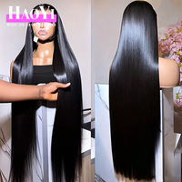 Wig Rambut Asli Vietnam Raw Brazilian Straight Hair, Transparan 13x6 Full HD Lace Front Glueless Pre Bleached Knots Grosir