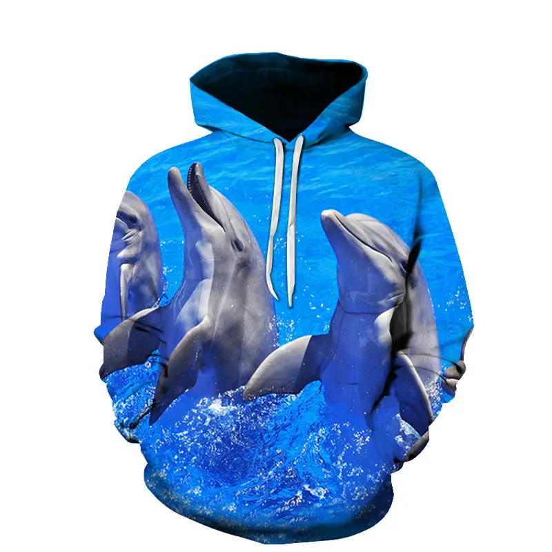 deep size men women dolphin 3D printing hoodies 3d drum print pull over hoodies baseball shirt