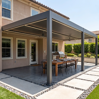Pergola bioclimatique intelligente sur mesure en aluminium robuste avec éclairage LED 4x3m pour les espaces extérieurs commerciaux et de grande envergure des complexes hôteliers