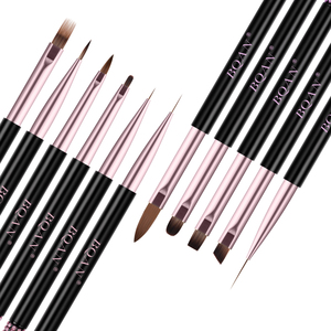 Wholesale Custom 100% Kolinsky Gel Kolinsky <strong>Nail</strong> <strong>Brushes</strong> Black Rhinestone Handle Acrylic <strong>Nail</strong> Art <strong>Brush</strong> for Gel Polish Painting - Product Image 2