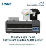 Imprimante DTF LINKO, machine d'impression, imprimantes à jet d'encre, imprimante UV à rouleaux A3 haute vitesse avec laminateur pour t-shirts