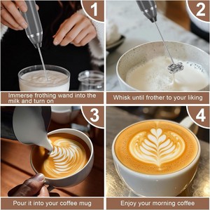 Mousseur à lait USB rechargeable, ustensile de cuisine domestique, batteur intelligent pour lait, café et crème, avec affichage numérique portable - Product Image 4