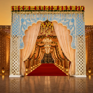 Premium Modern Luxury Wedding Entry Gate <b>Mirror</b> <b>Panel</b> Lightweight Customized Size Arch Decor Manufacturer Exporter Wholesale - Product Image 4