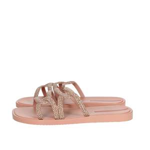 Sandales d'été Ipanema pour femmes, tongs basses à lanières scintillantes roses - Product Image 1