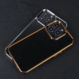 Gold Plated Frame Blank Case With Magnetic Groove Depth Custom Inlay Leather Cover For IPhone 15 Pro Max Phone Case