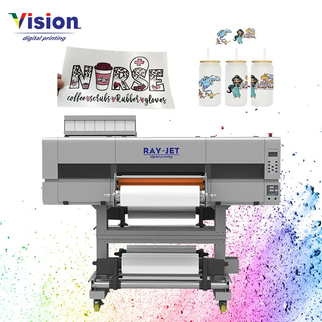 Impressora UV Dtf 60Cm Etiqueta Etiqueta UV Dtf Transferência de Copos Envoltório UV Dtf Impressora com laminador