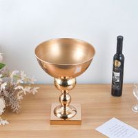 Große Dekorative Metall-Schale als Tischdekoration für Hochzeiten und Feiern, Podest-Schale Mini Gold Blumenarrangement-Halter