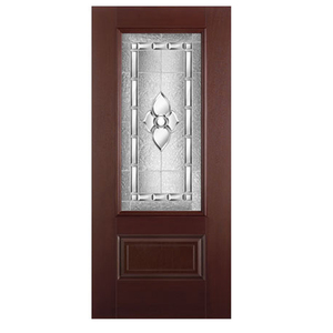 <span class=keywords><strong>Porte</strong></span> extérieure contemporaine imperméable à ouverture latérale, noire, en fibre <span class=keywords><strong>de</strong></span> verre, pleine lumière - Product Image 1