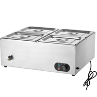 Buffet de comptoir en acier inoxydable professionnel commercial Bain Marie robinet de vidange de couvercle de corps de contrôle de tempérament électrique pour la restauration