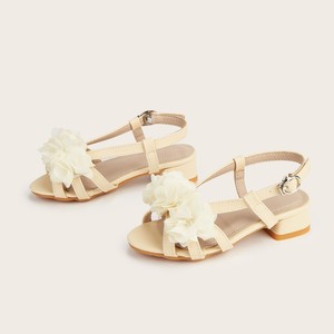 Las últimas sandalias de <span class=keywords><strong>princesa</strong></span> con flores amarillas de Good Girls, zapatos de tacón alto florales de moda para niñas, para fiestas y bailes. - Product Image 3