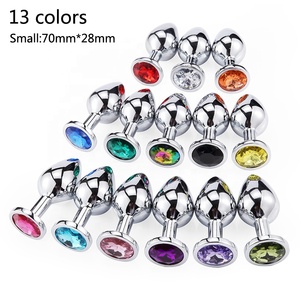 Juego de joyería de piedras redondas, gemas de cristal, Metal, tapón <span class=keywords><strong>Anal</strong></span>, juguete sexual, tienda al por mayor, tamaño S/M/L - Product Image 2