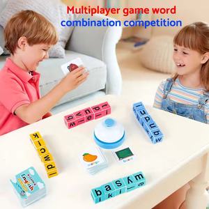 เกมสะกดคำภาษาอังกฤษสำหรับเด็กเล็ก ฝึกการเรียนรู้ตัวอักษร การจับคู่คำศัพท์ ของเล่นกิจกรรมการสะกดคำ ชุดตัวอักษรบล็อกแบบมอนเตสซอรี่ - Product Image 3