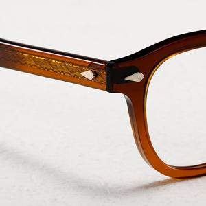 Montura de Gafas de Acetato Hechas a Mano, Color Plateado Blanco Transparente, con Protección Contra Luz Azul - Product Image 5