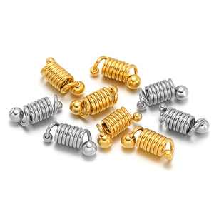 Fermoir à ressort tubulaire |   Connecteur en acier inoxydable plaqué or PVD 18 carats pour la fabrication de bijoux DIY (colliers, bracelets) - Product Image 2