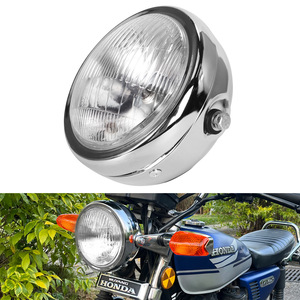 CG125 Faros delanteros <span class=keywords><strong>vintage</strong></span> modificados-GN125 Cubierta frontal redonda negra <span class=keywords><strong>vintage</strong></span> Luces Accesorios para motocicletas - Product Image 4
