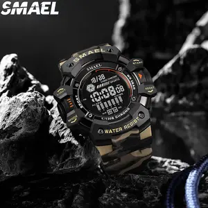 SMAEL Original de fábrica, reloj de pulsera digital de camuflaje negro clásico, reloj digital barato para hombres 8050MC