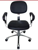 Tabouret de laboratoire réglable grand confort et chaise industrielle populaire Chaise officielle Chaise de laboratoire informatique ergonomique Accoudoir noir