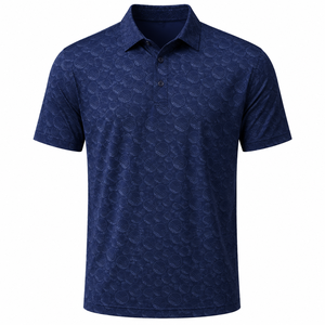 Polo de golf personnalisé pour homme avec motif tonal, anti-humidité, séchage rapide, extensible dans les 4 sens, OEM ODM Marque Privée - Product Image 5