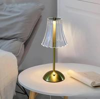 Lámpara de Mesa Pequeña Recargable con Batería Dorada, Regulable al Tacto, para Restaurante, Cena, Comedor