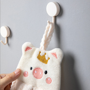 Cute Pig Shaped <b>Hand</b> <b>Towel</b> Coral Fleece Quick Dry <b>Kitchen</b> <b>Towel</b> For Home Use Hanging Absorbent Dishcloth Children's <b>Towel</b> - Product Image 4