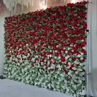 Contesto floreale su ordinazione della parete del fiore del pannello floreale della rosa bianca artificiale della parete del fiore della decorazione di nozze