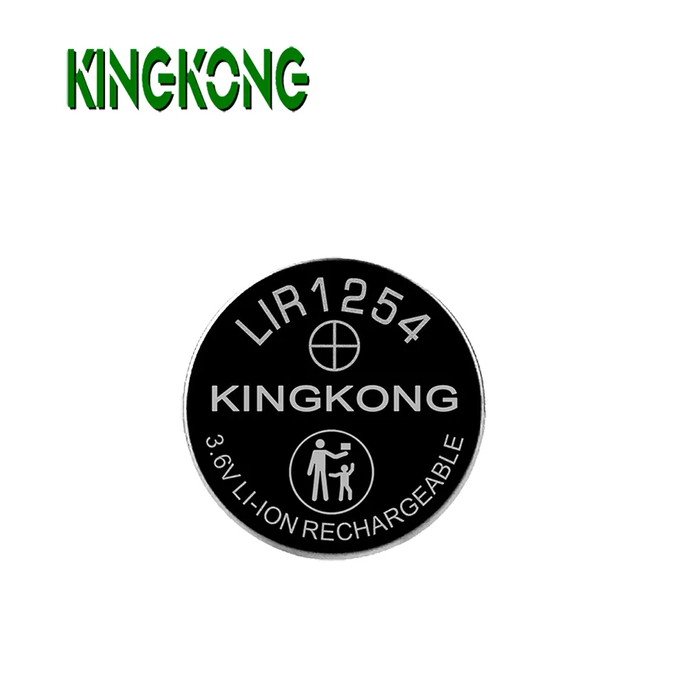 Kingkong Marca LIR1254 3.6V 60mAh Al Litio Li-Ion ricaricabile delle cellule del tasto della batteria