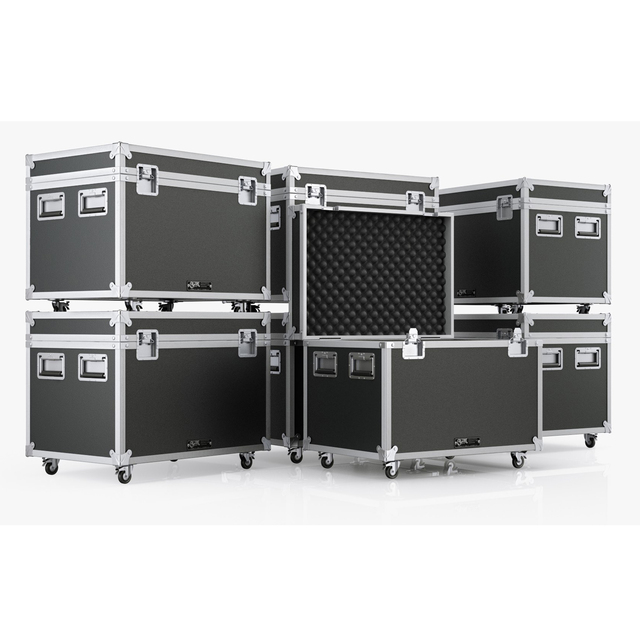 Custom 3U 4U 6U 10U DJ Lightweight Aluminium Flight Tool Road Case Rack Trolley With Wheels for LED Light Cable