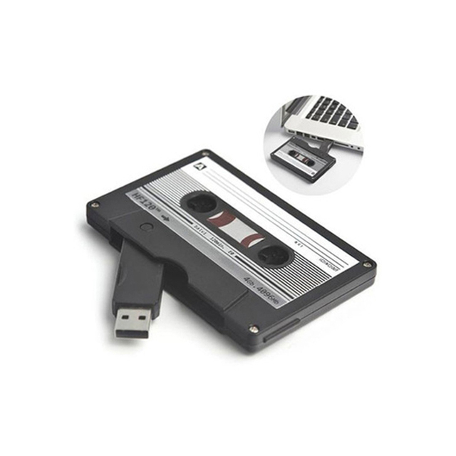 Wholesale 1GB 4GB 8GB 32GB 128GB Brand Chip Cassette Tape Shape USB 2.0 Usb Flash Drive Pendrive for Promo Gifts