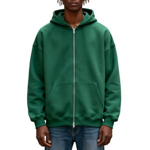 Sweat à capuche zippé surdimensionné pour homme en coton French Terry de haute qualité, uni, imprimé, 420 g/m², poids lourd, pour streetwear TKAN600 - Product Image 4